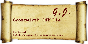 Groszwirth Júlia névjegykártya